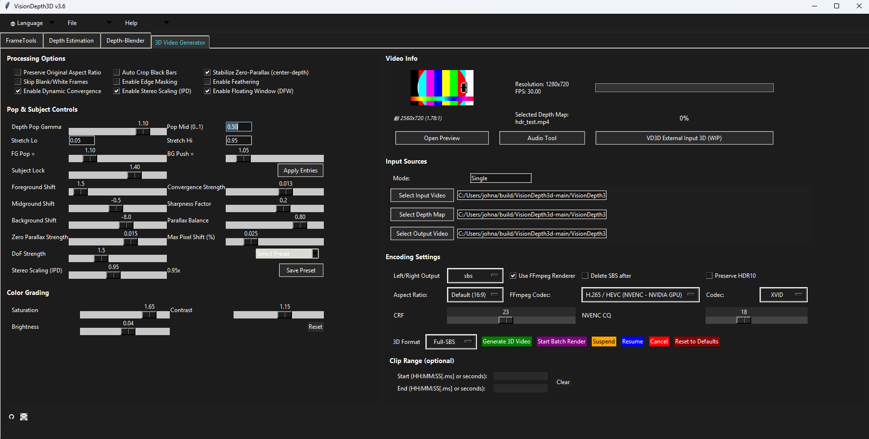 VisionDepth3D 3D Generator