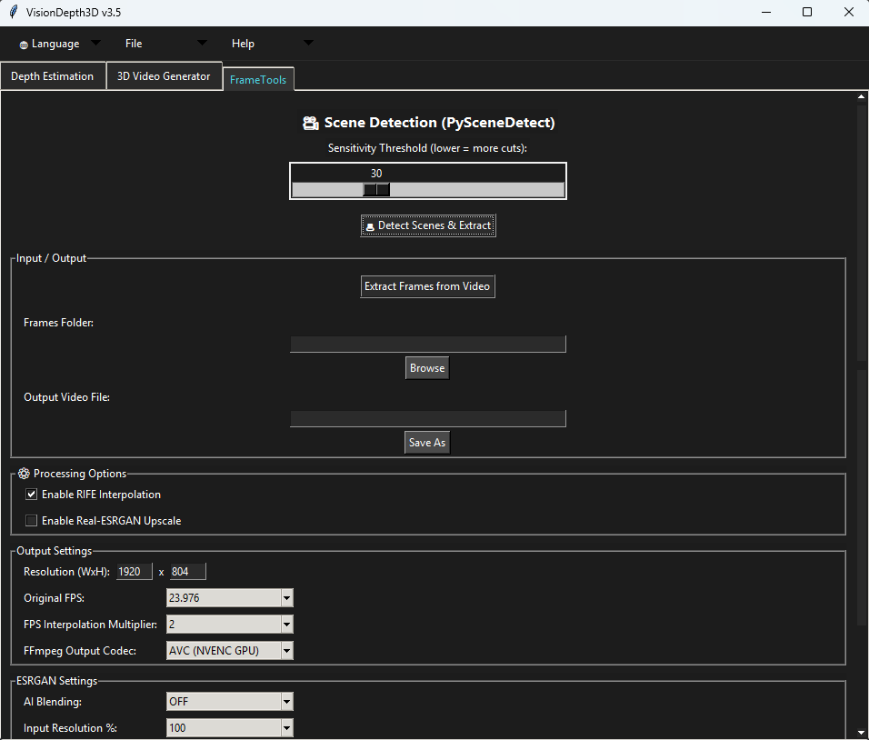 VisionDepth3D Frame Tools